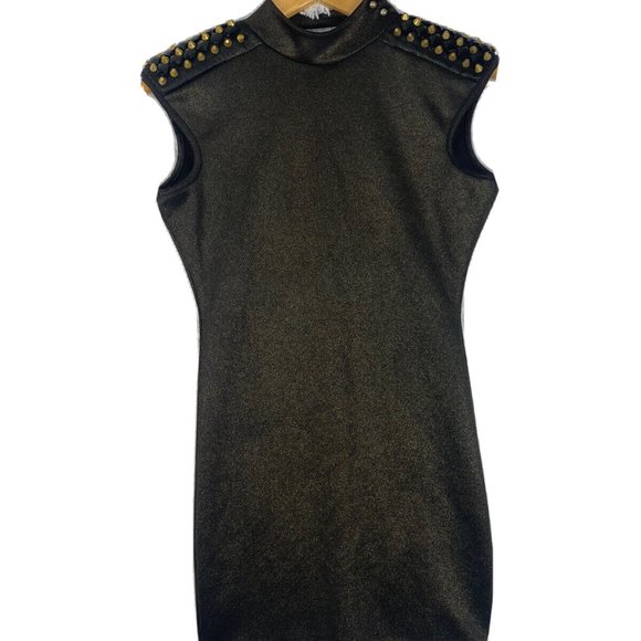 Arden B. Womens Bodycon Dress Metallic Party Dress Shoulder Studded Size L - Picture 1 of 7